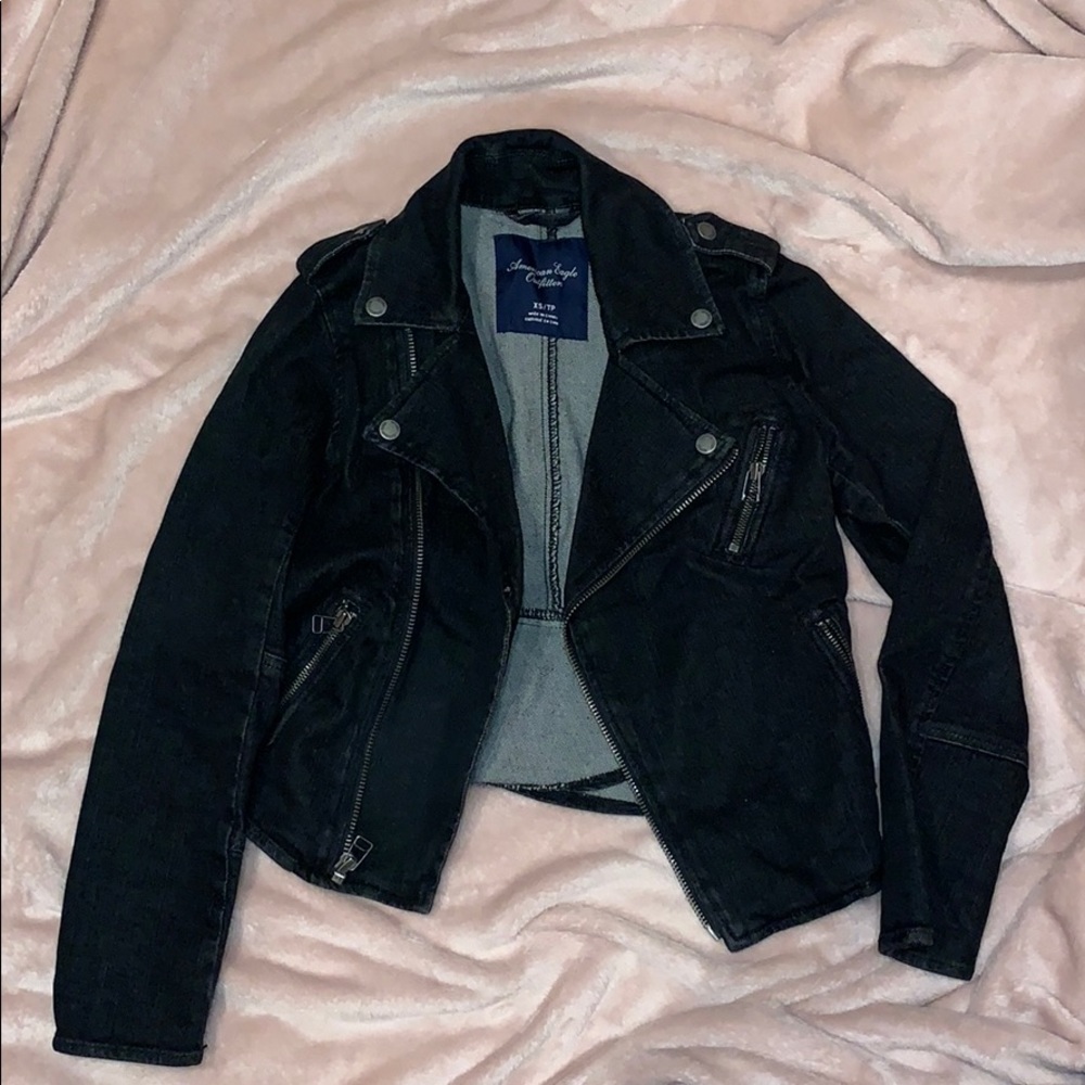 Denim moto jacket